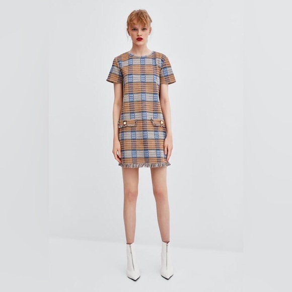 Zara Dresses & Skirts - Zara Tweed Checkered Dress
